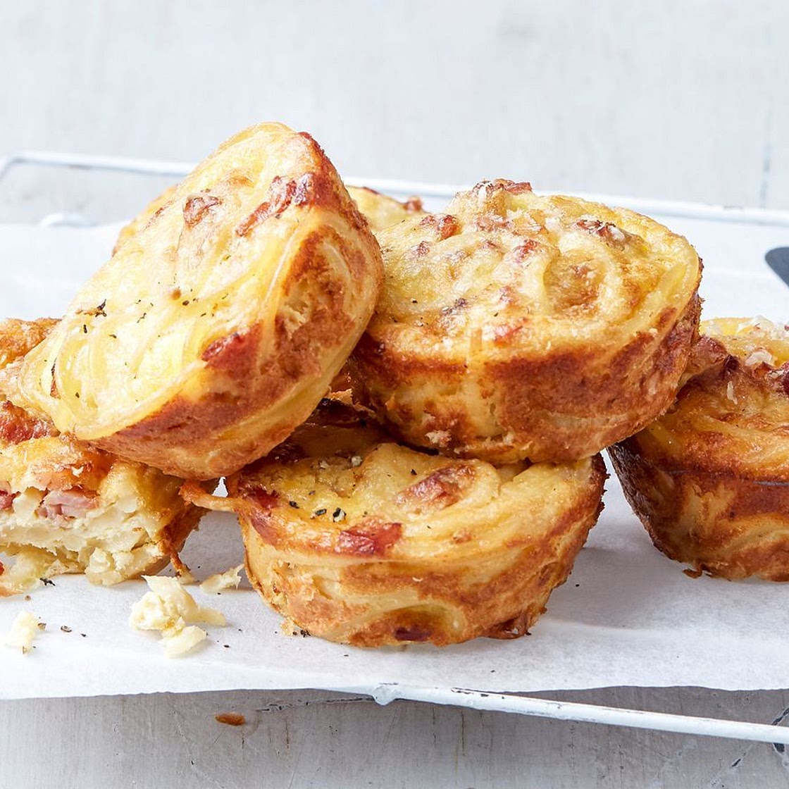 Mini carbonara quiches recipe