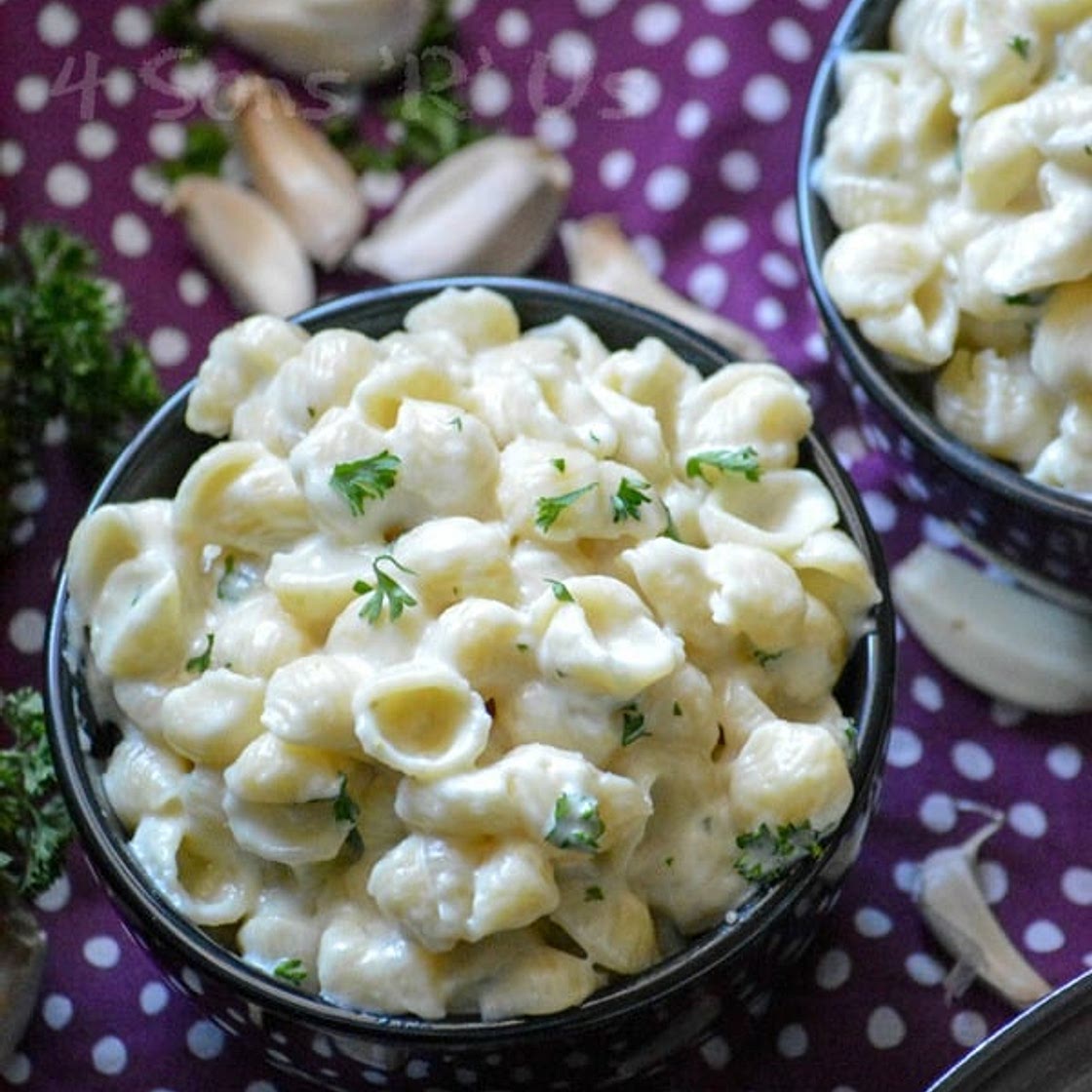 Creamy Garlic Shells Pasta