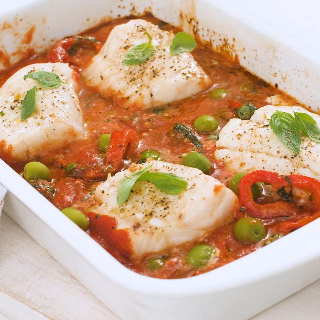 Tuscan fish tray bake