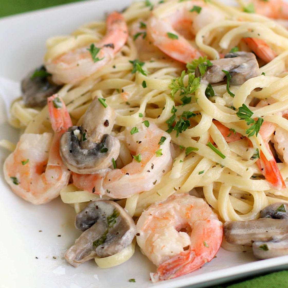 Creamy Shrimp Pasta with Mushrooms