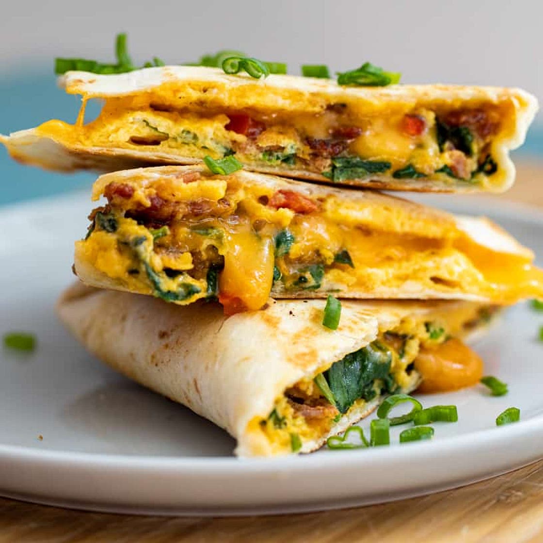 Breakfast Tortilla with Bacon and Cheese