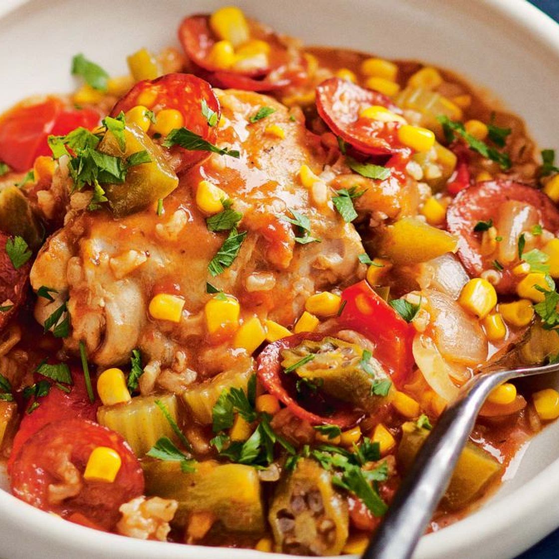 Slow-cooker chicken and chorizo gumbo