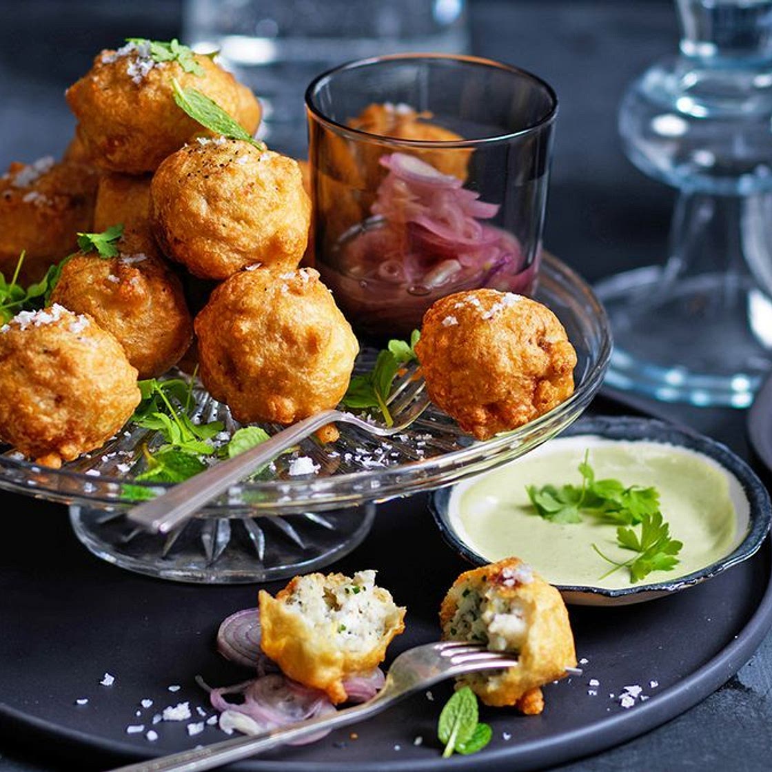 Murray cod balls with parsley mayonnaise