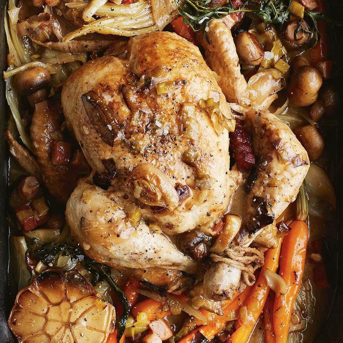 French-style chicken with tarragon and winter vegetables