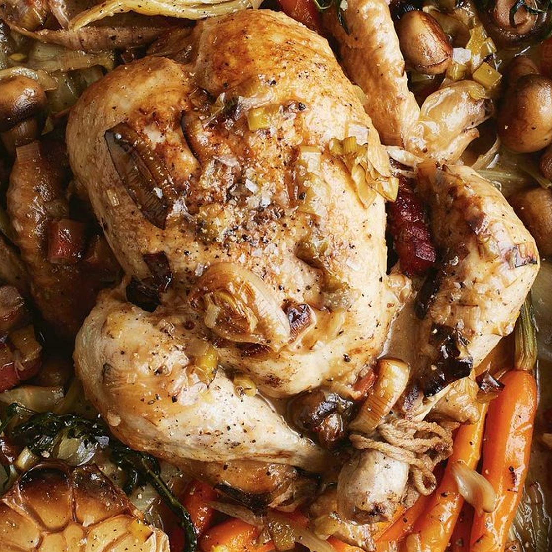 French-style chicken with tarragon and winter vegetables