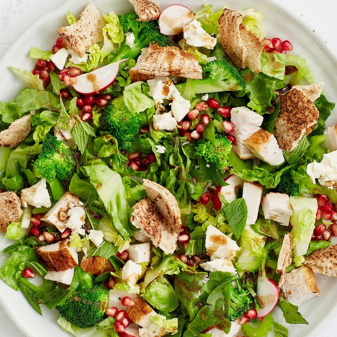 Chopped chicken and broccoli salad