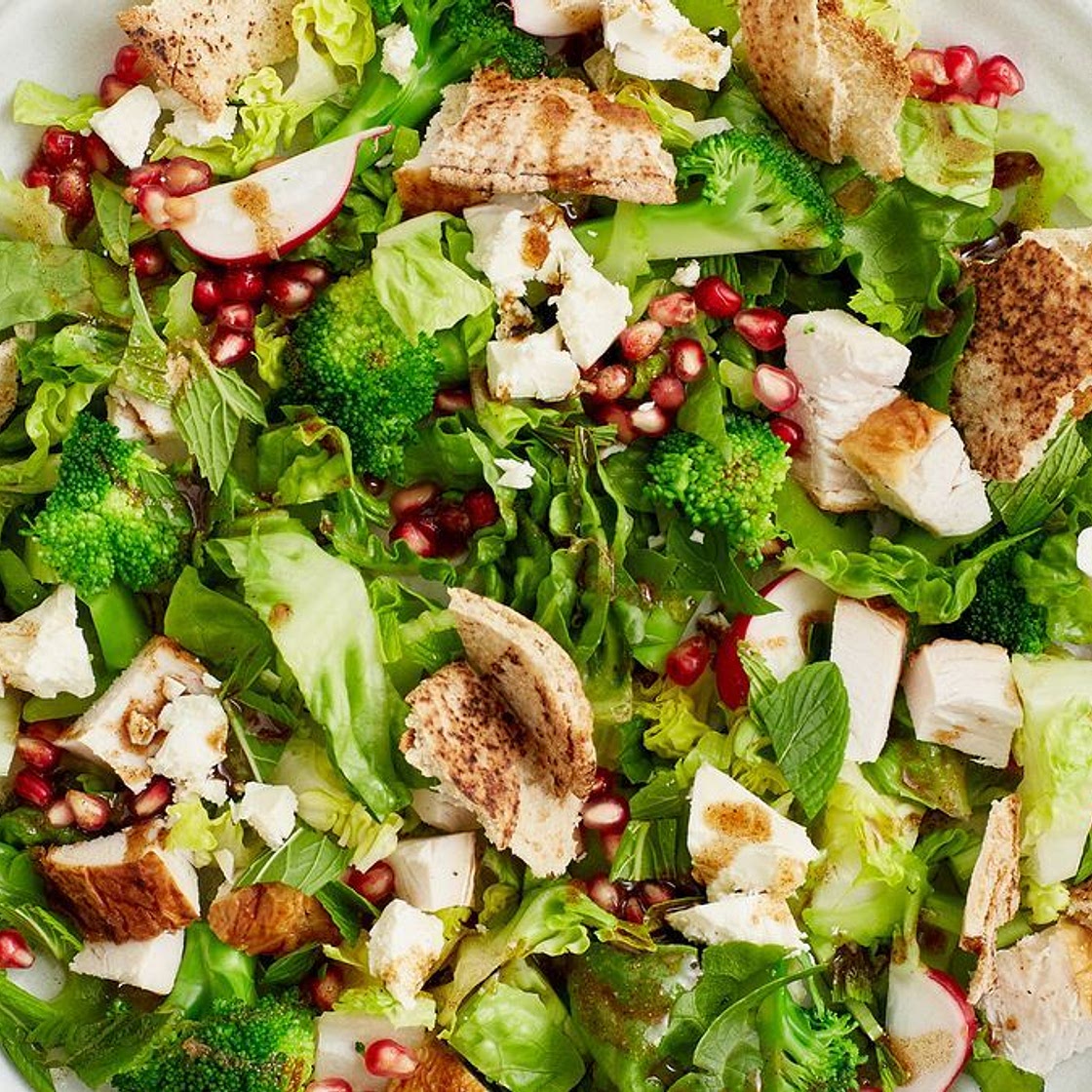 Chopped chicken and broccoli salad