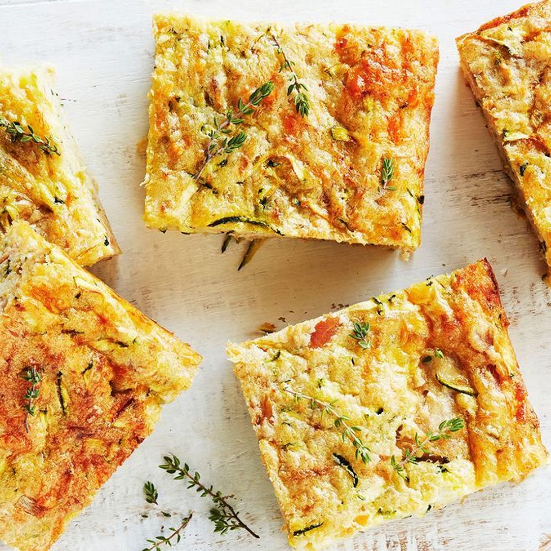 Tuna and zucchini slice