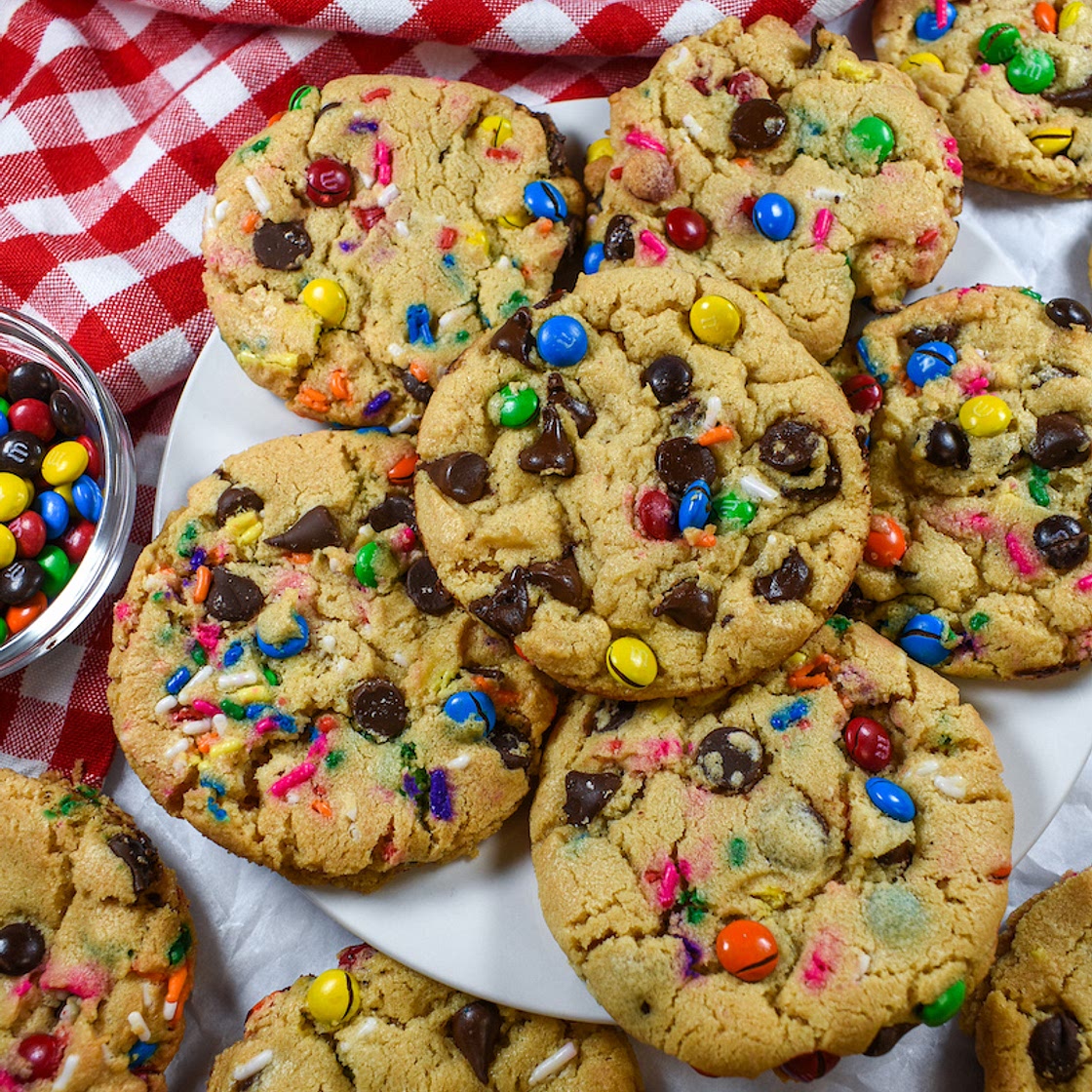 Rainbow Peanut Butter M&M Cookies