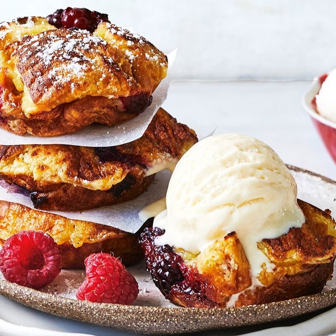 Mini berry bread and butter puddings recipe