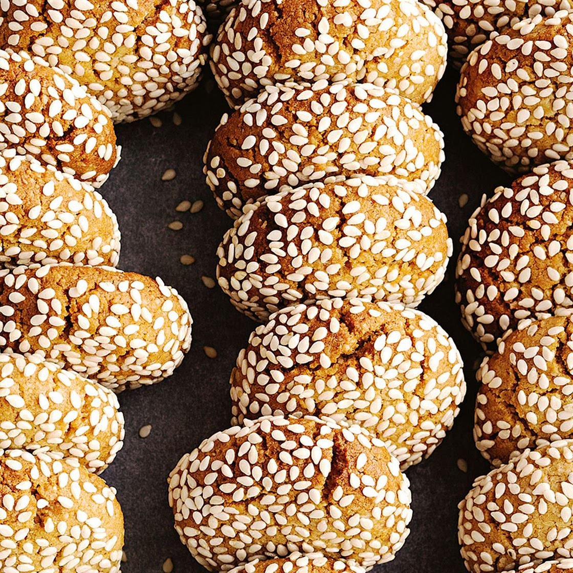 Tahini crackle biscuits