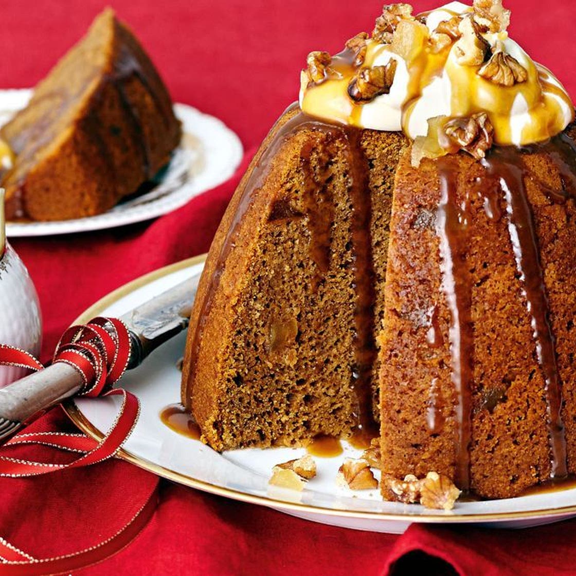 Sticky gingerbread pudding with butterscotch sauce