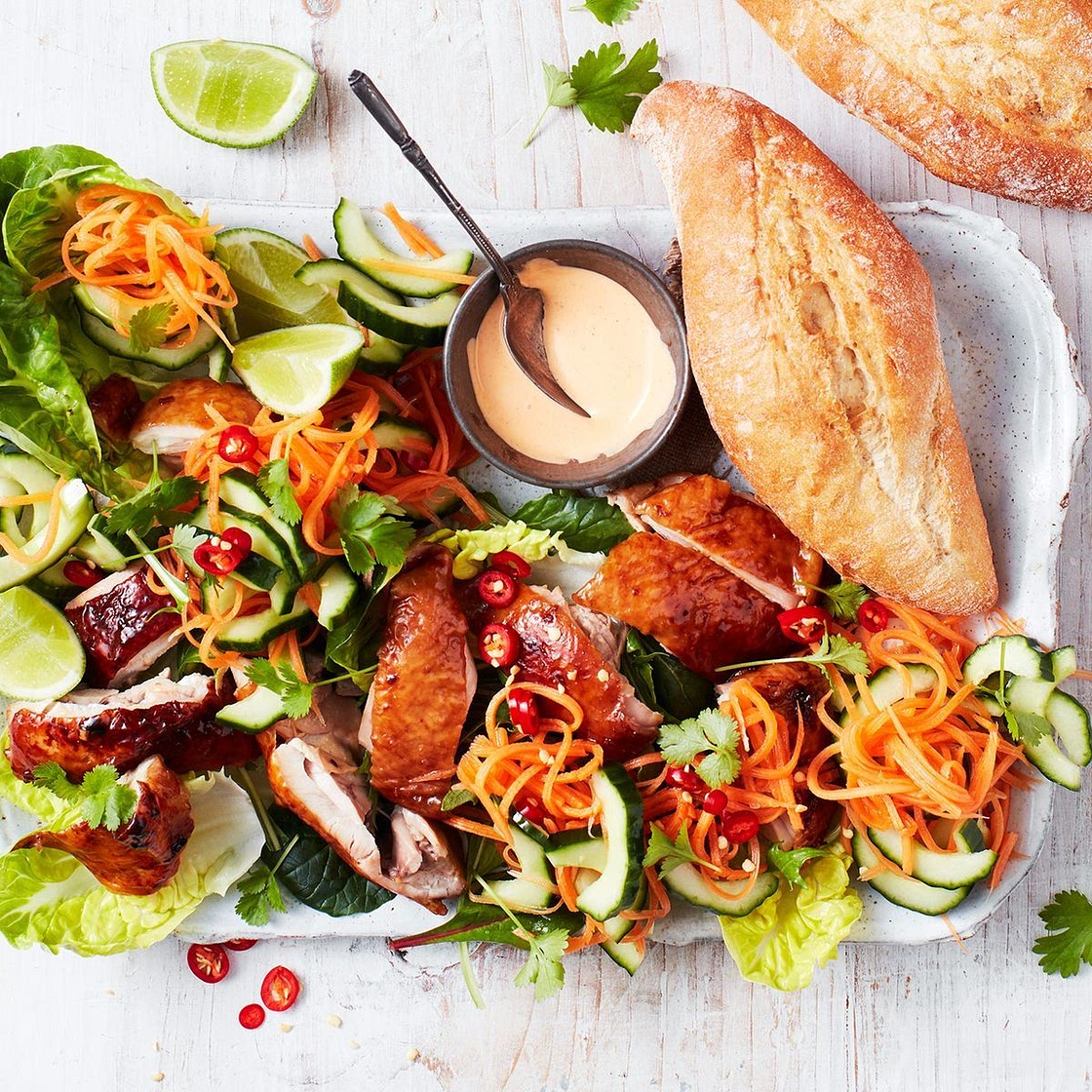 Crispy chicken banh mi salad recipe