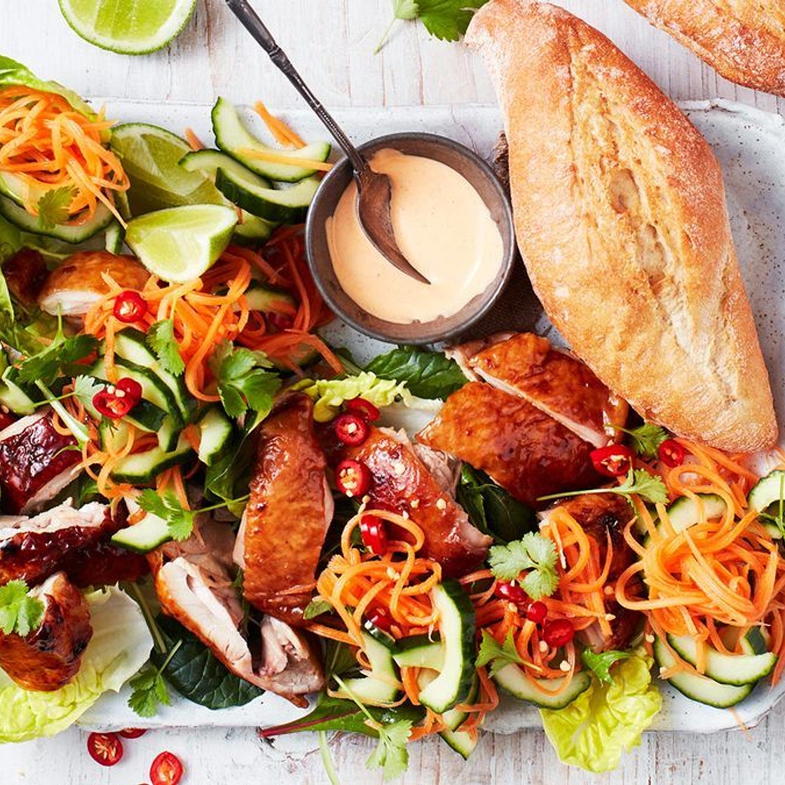Crispy chicken banh mi salad recipe