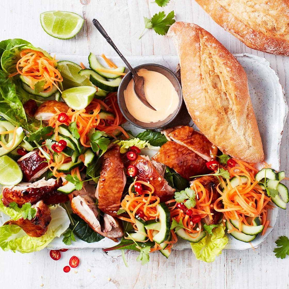Crispy chicken banh mi salad recipe