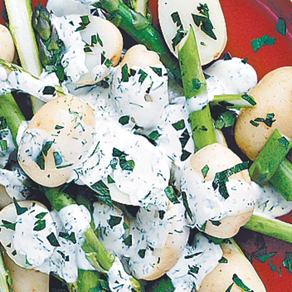 Potato and asparagus salad