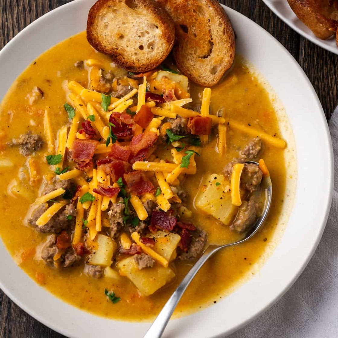 Dairy Free Hamburger Potato Soup