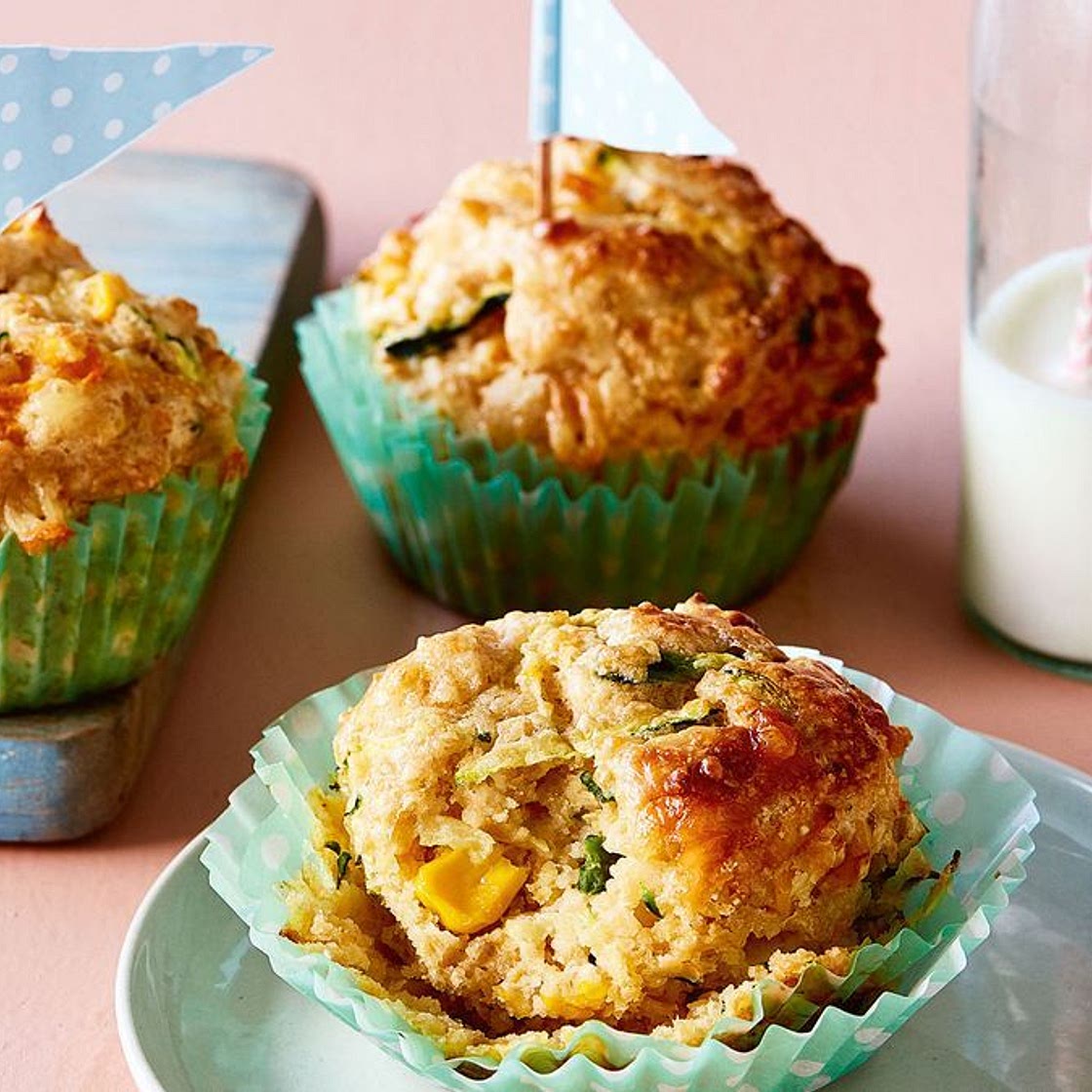 Zucchini, pumpkin and corn muffins