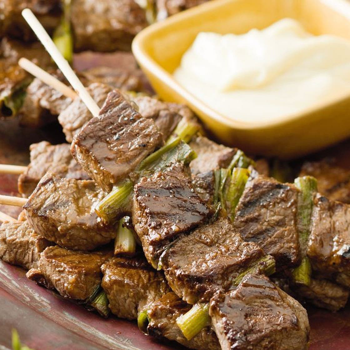 Beef yakitori skewers