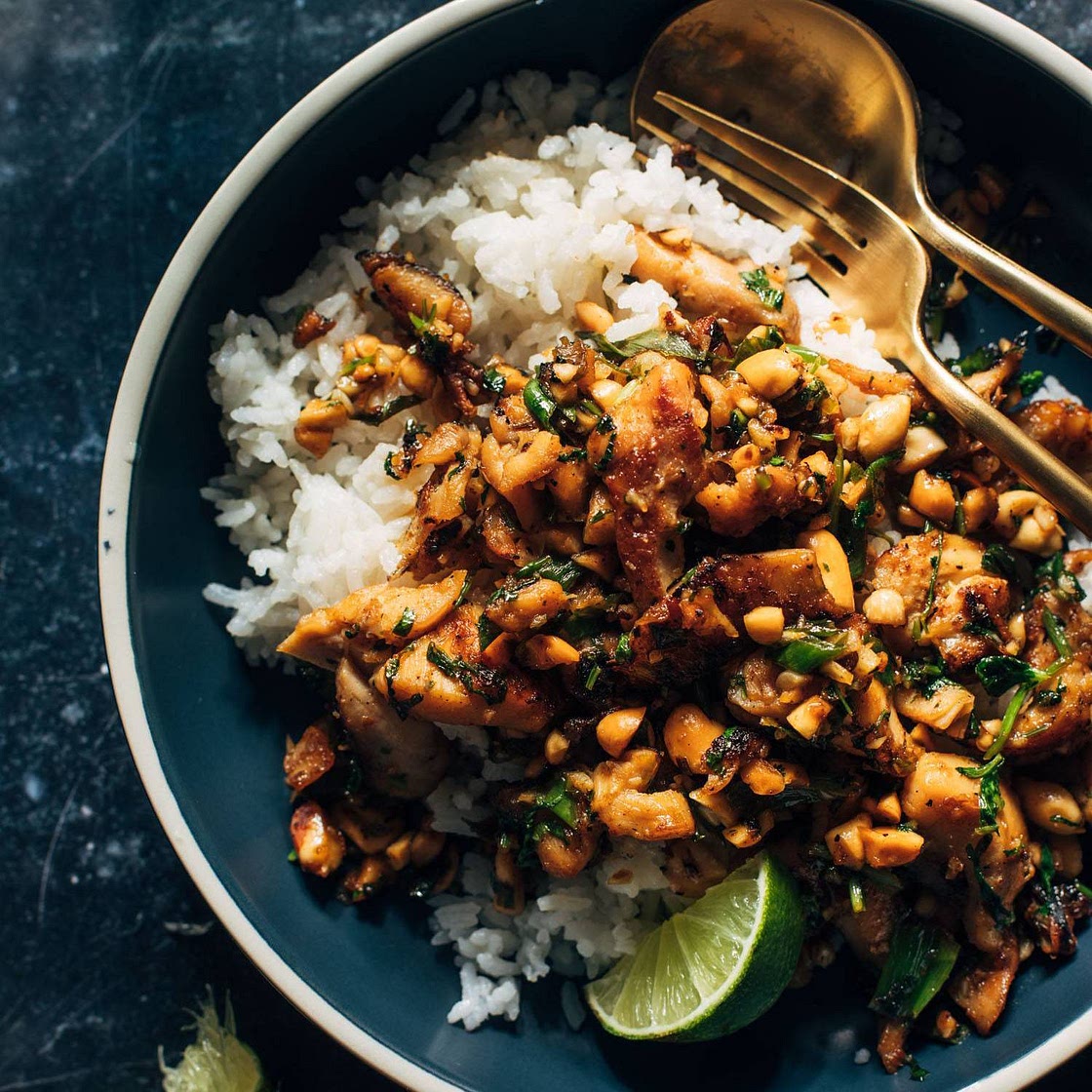 Ginger Peanut Chicken with Coconut Rice