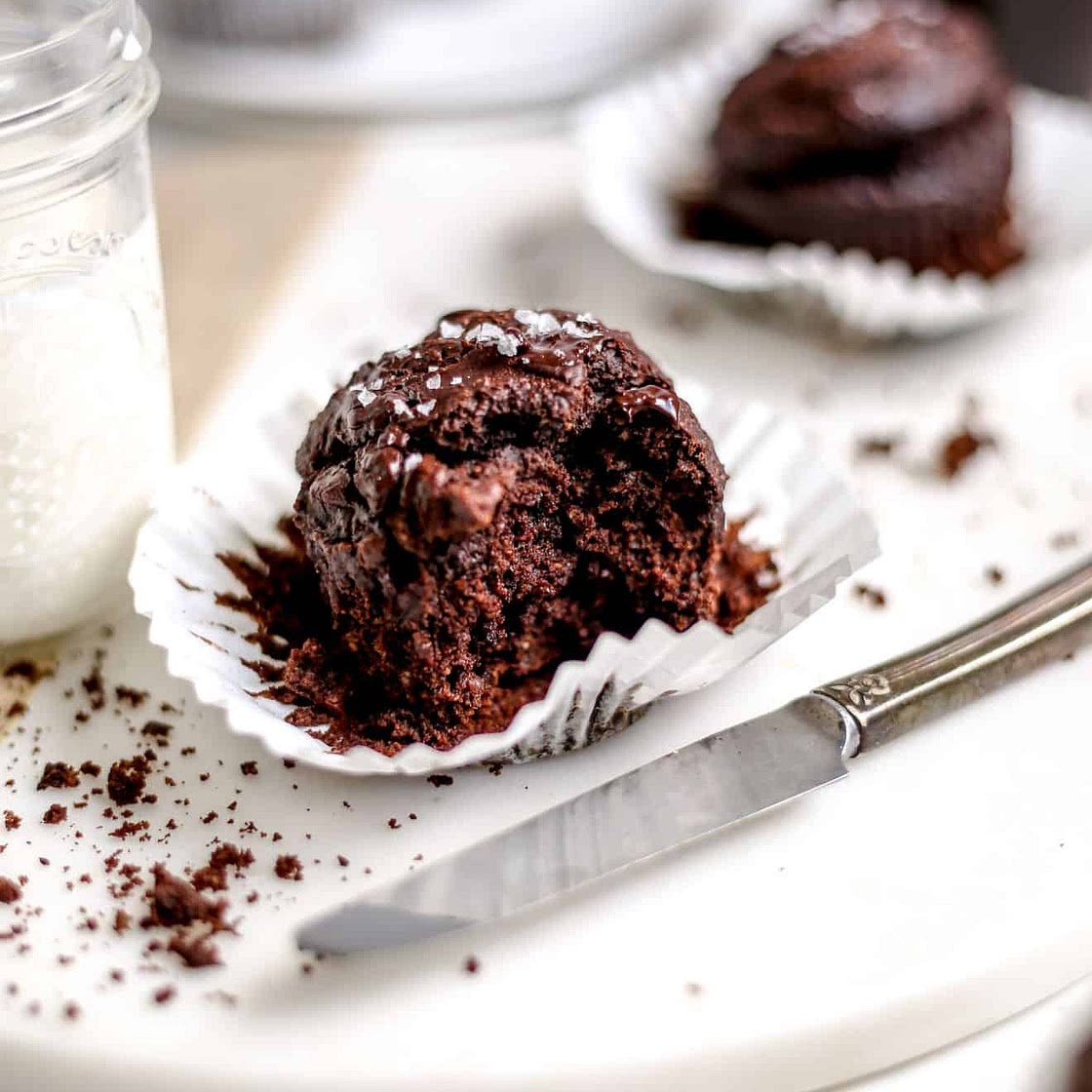 Soft & Fluffy Gluten Free Chocolate Muffins with Oat Flour