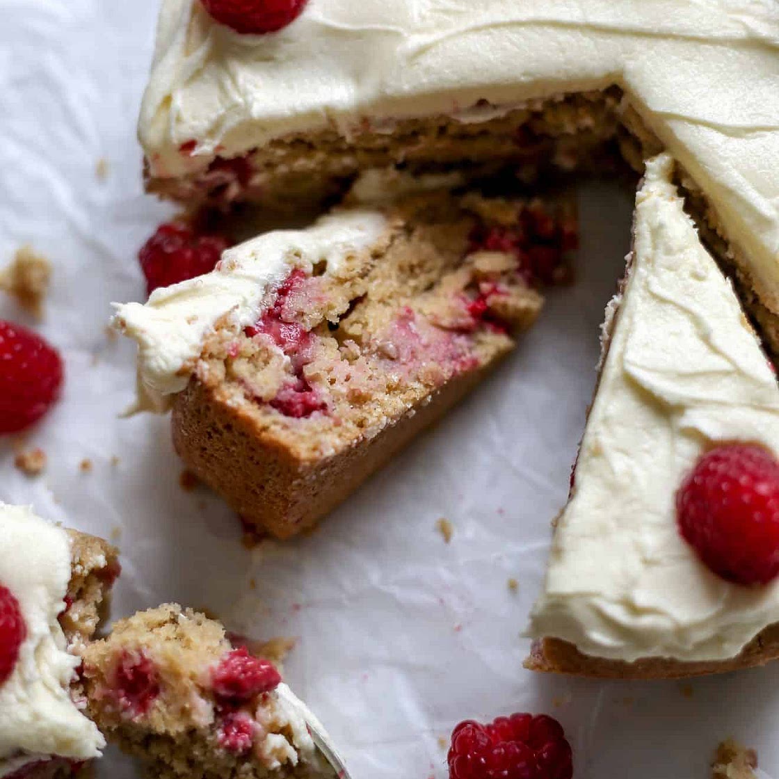 Light & Moist Summer Raspberry Cake with Oat Flour