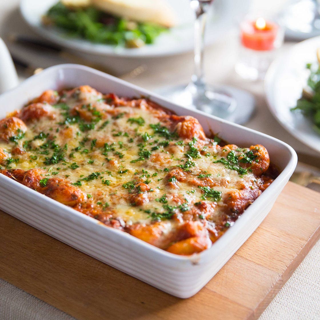 Cheesy Baked Gnocchi with Bacon