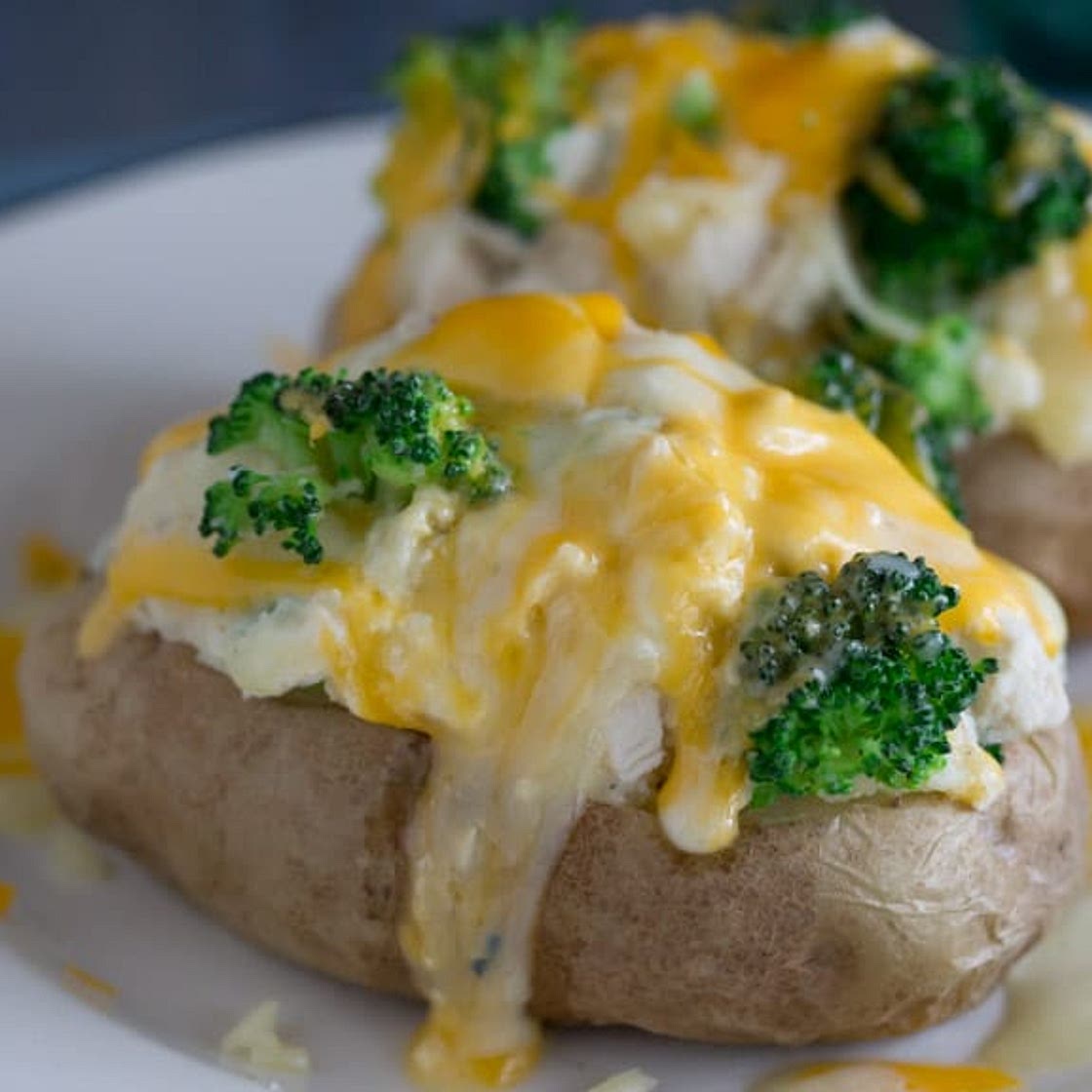 Chicken, Cheese & Broccoli Twice-Baked Stuffed Potatoes