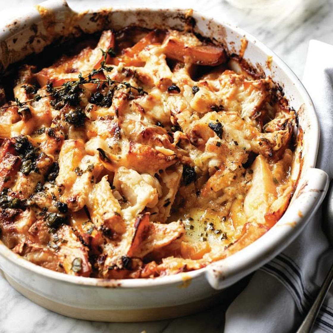 Yotam Ottolenghi's potato and celeriac gratin with caper brown butter