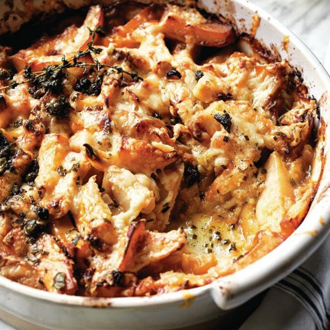 Yotam Ottolenghi's potato and celeriac gratin with caper brown butter