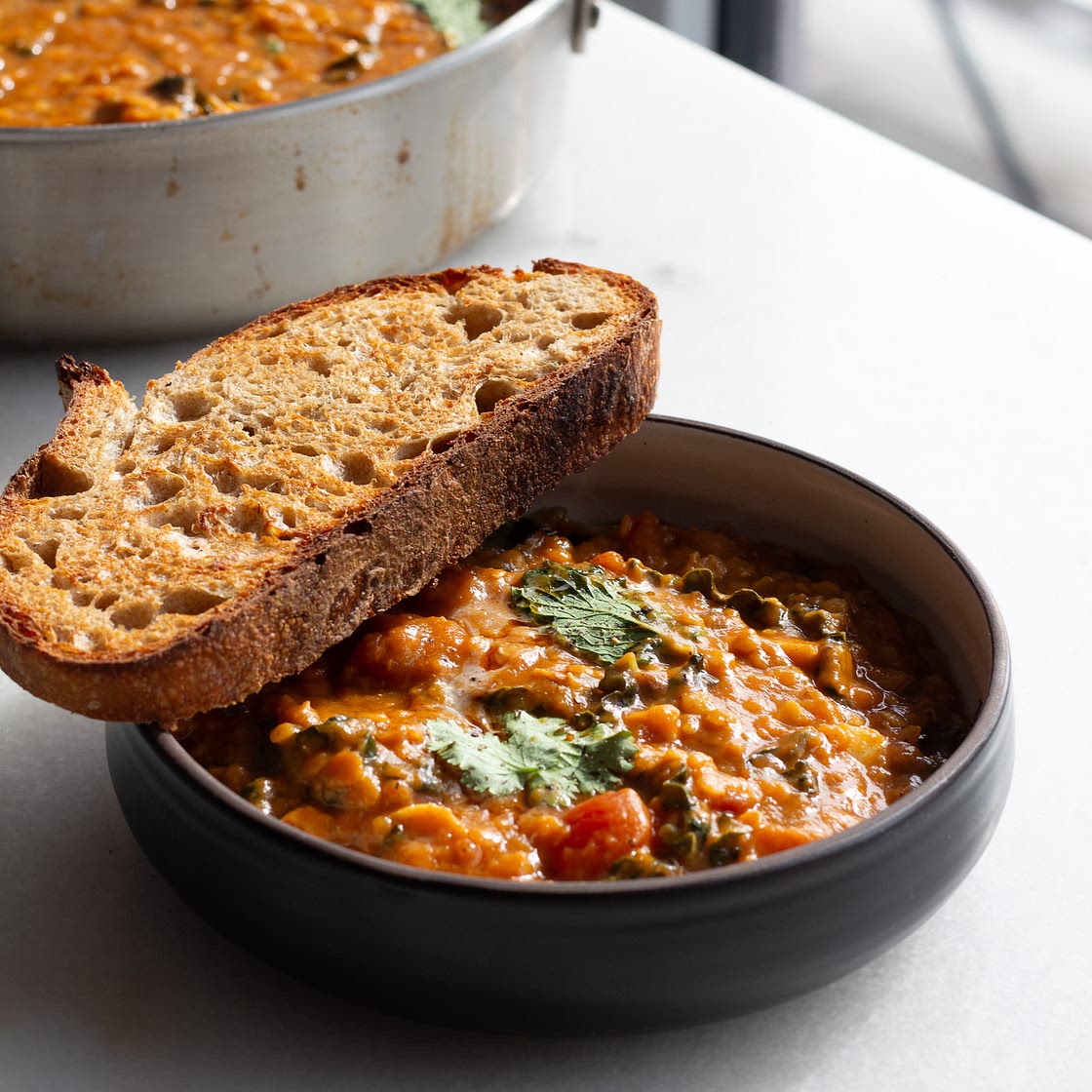 Sweet Potato Romesco Lentils
