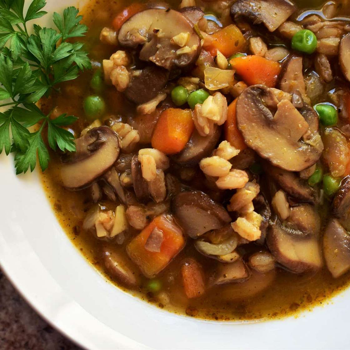 Mushroom and Farro Soup