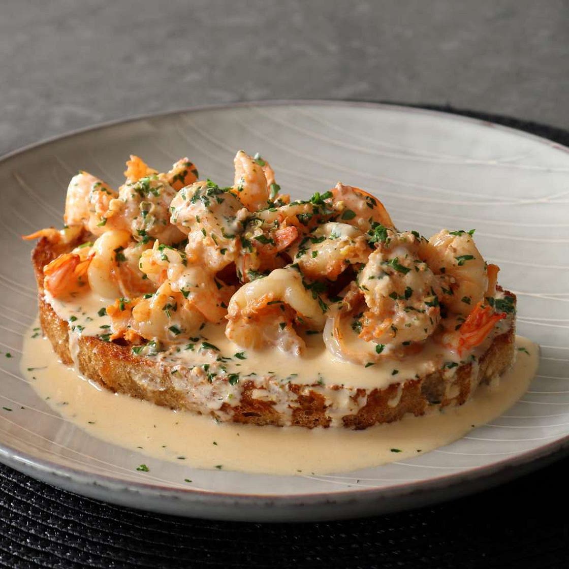 Creamy Garlic Shrimp Toast