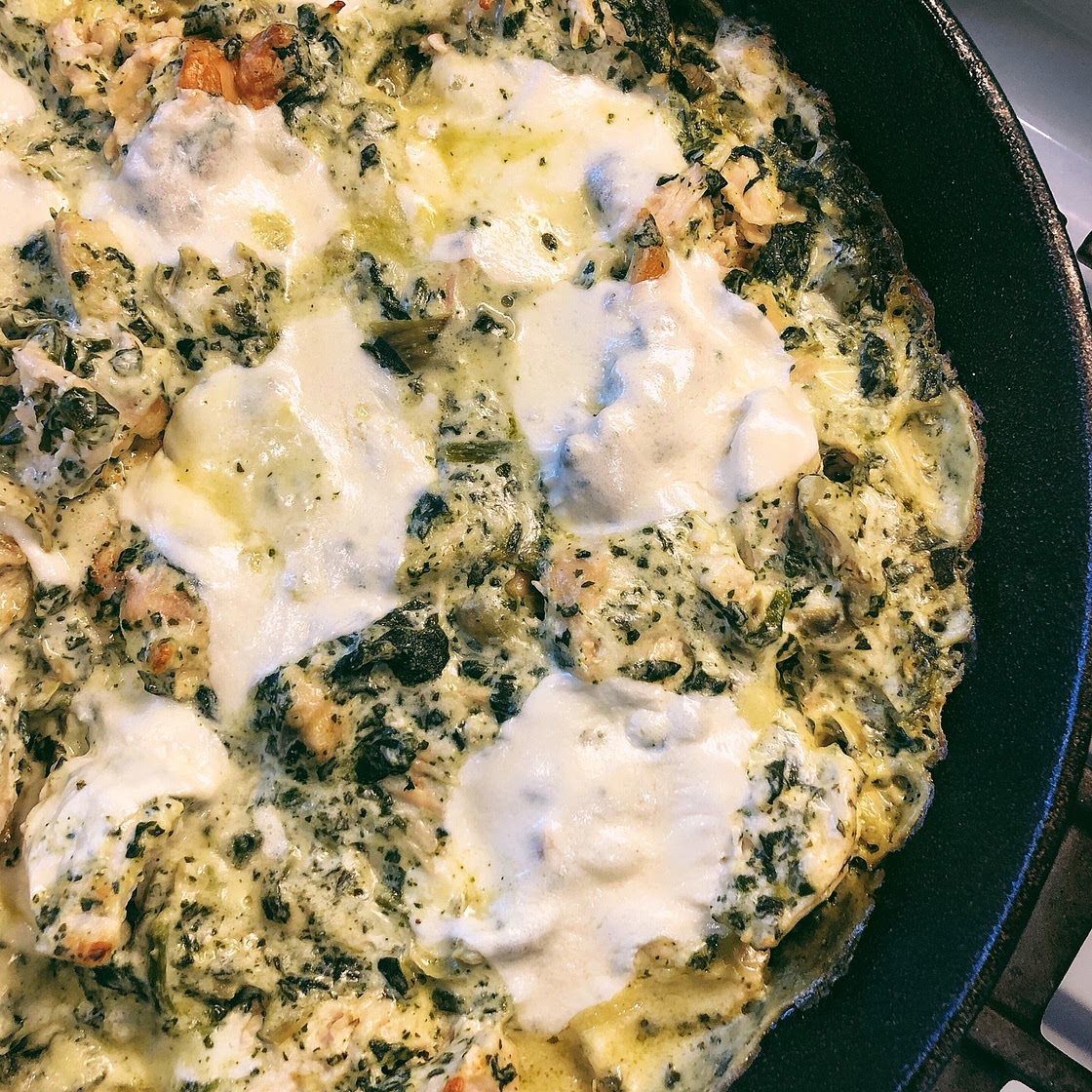 Spinach & Artichoke Chicken Skillet Casserole