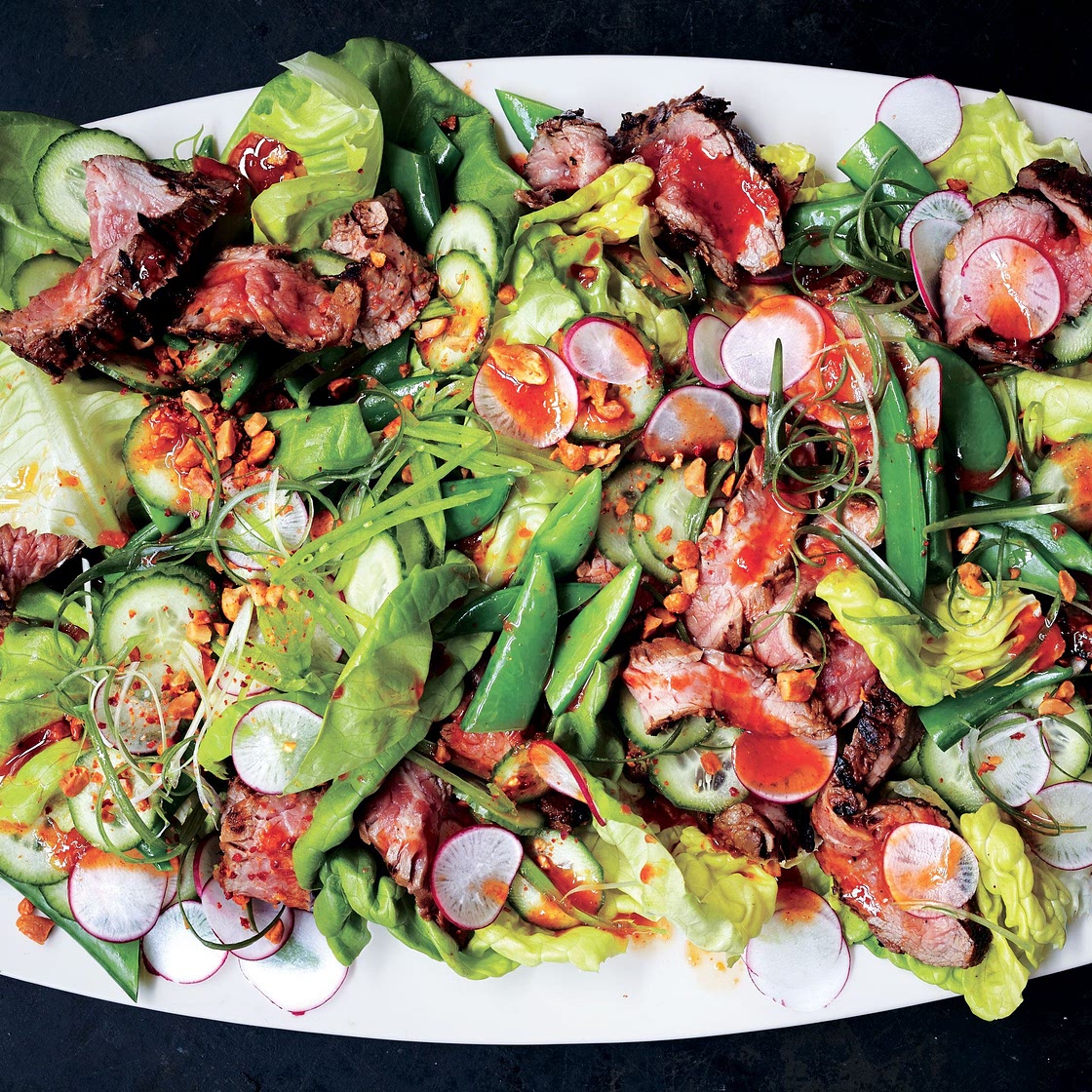 Steakhouse Salad with Red Chile Dressing and Peanuts