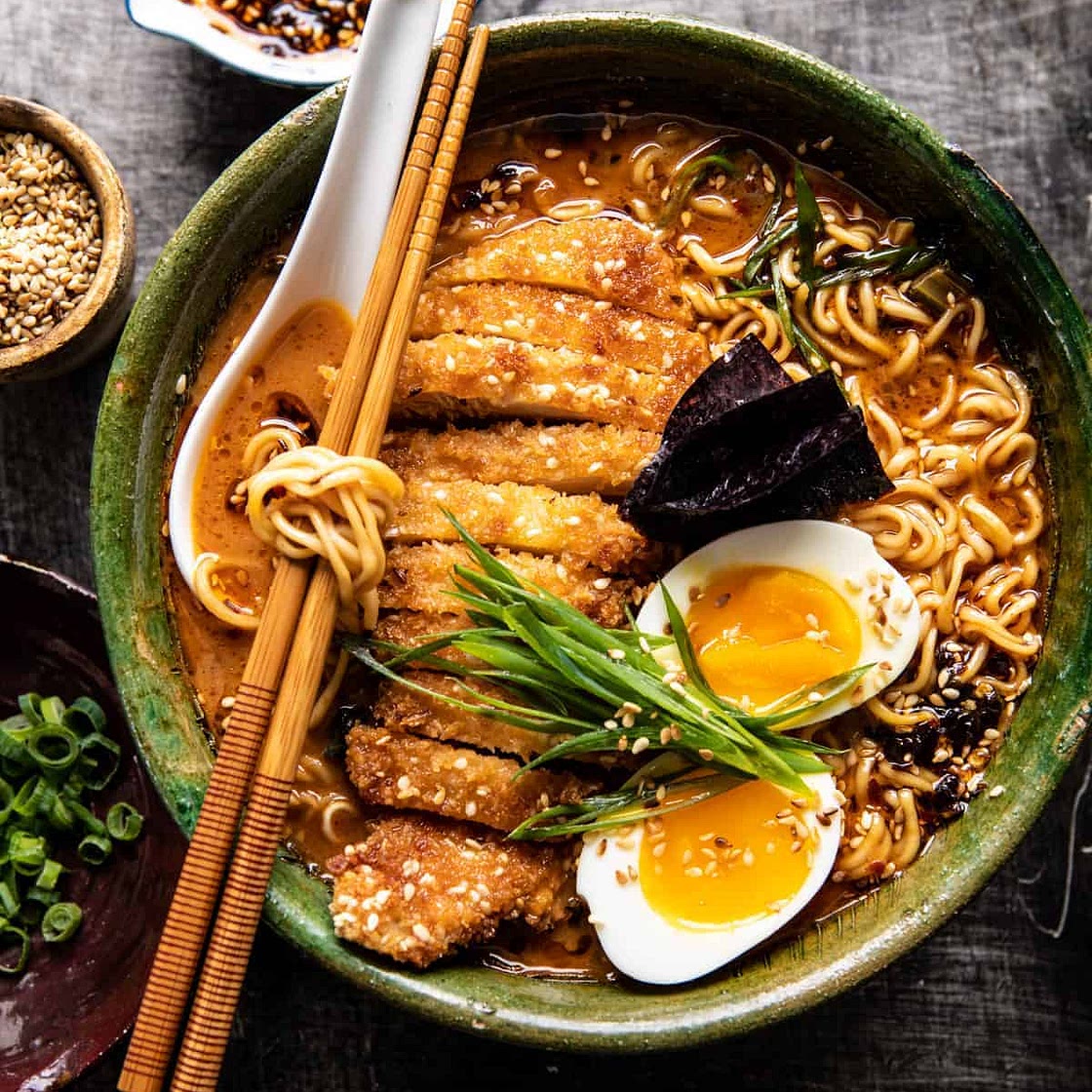30 Minute Spicy Miso Chicken Katsu Ramen