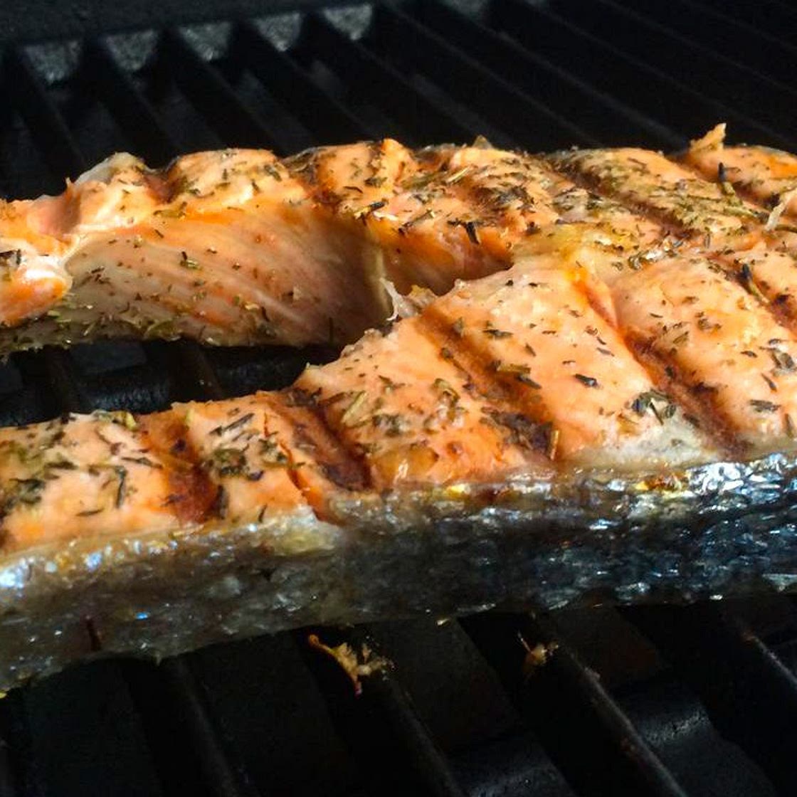 Grilled Salmon Steaks Italian-Style