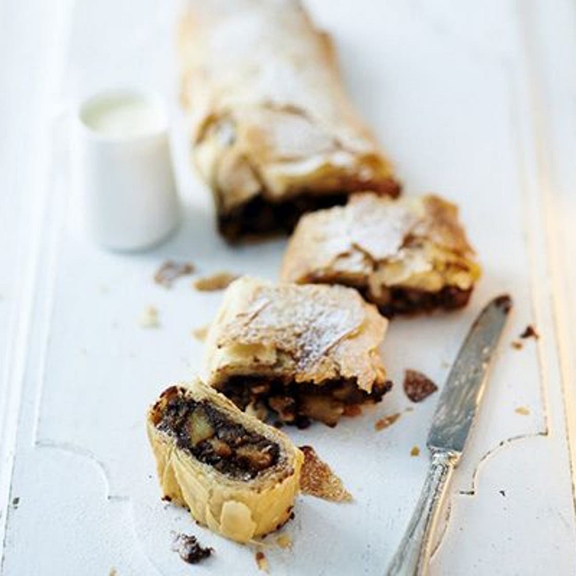 Pear, chocolate & marzipan strudel