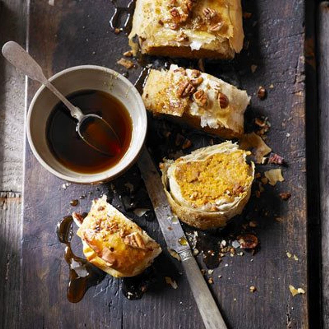Pumpkin & pecan strudel