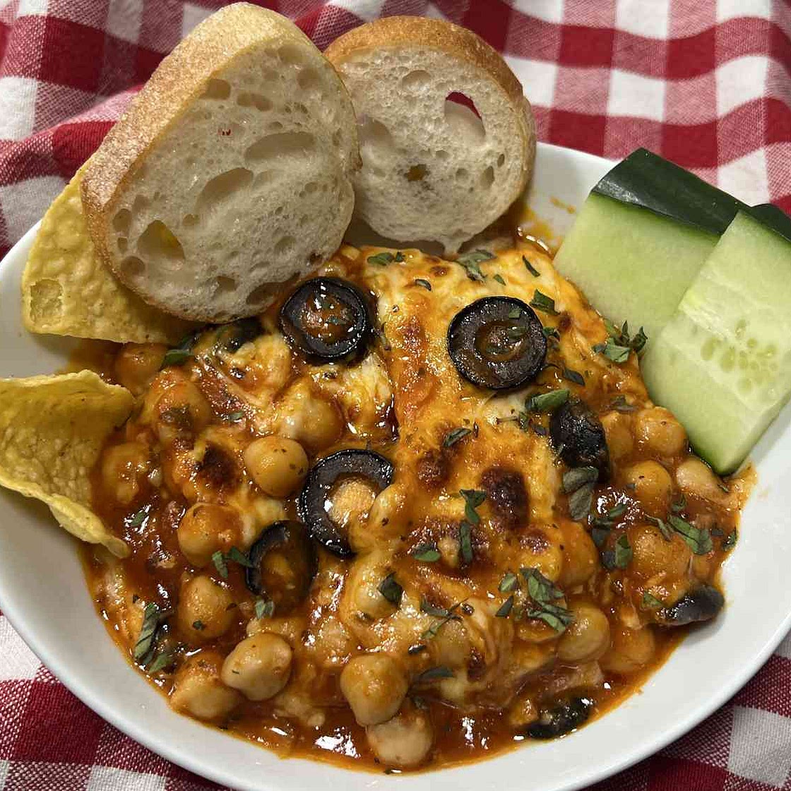 Cheesy Skillet Chickpeas