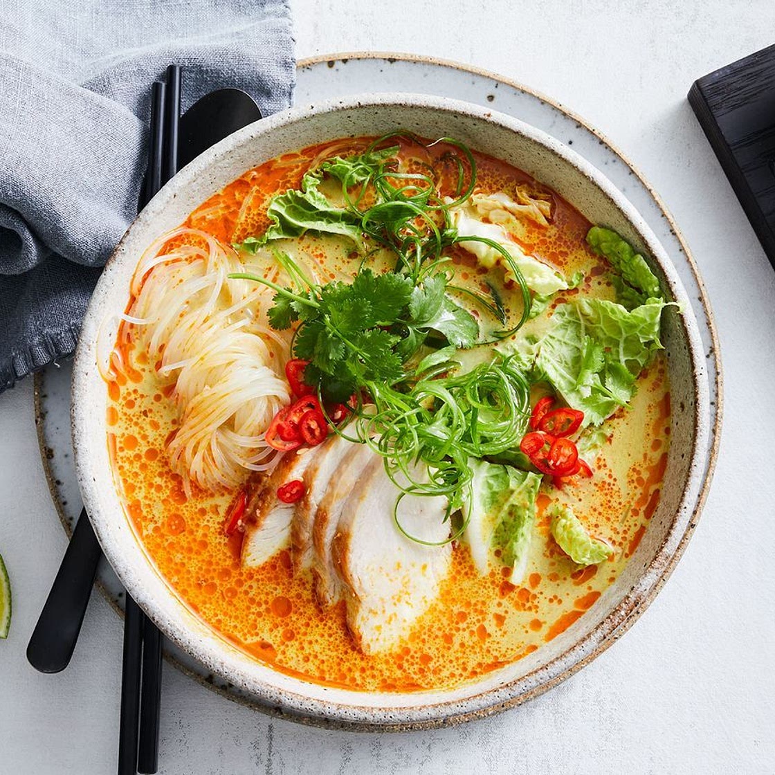 Healthier creamy chicken noodle soup recipe