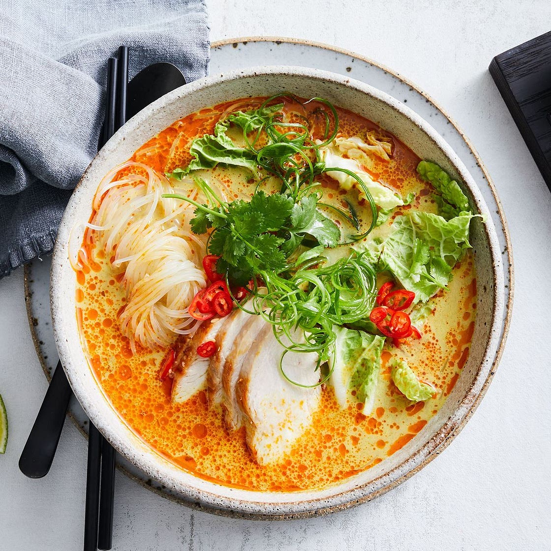 Healthier creamy chicken noodle soup recipe