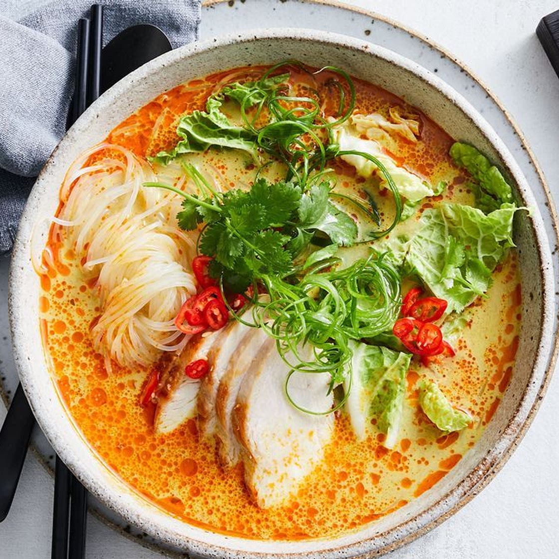 Healthier creamy chicken noodle soup recipe