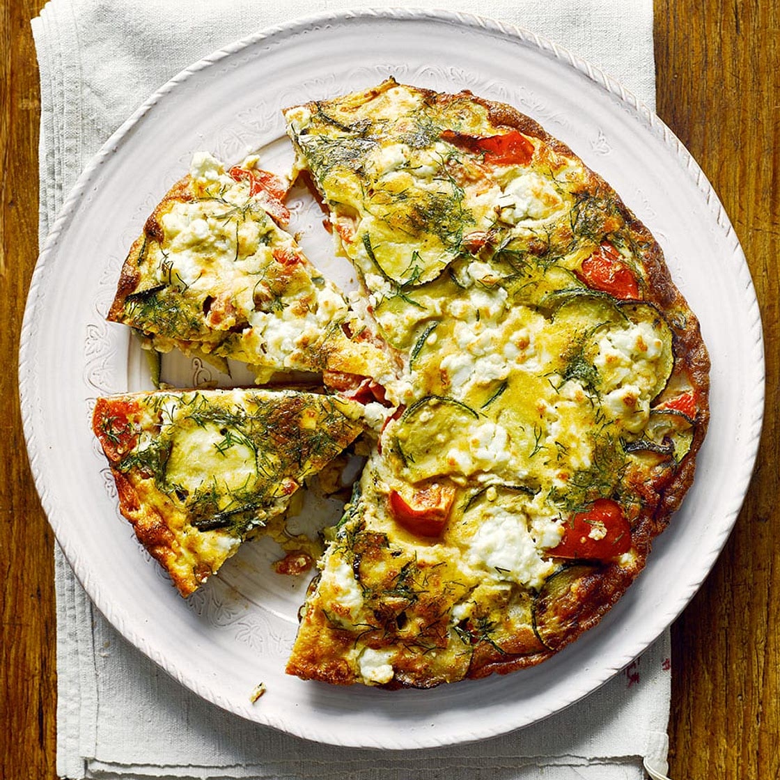 Greek courgette and feta frittata