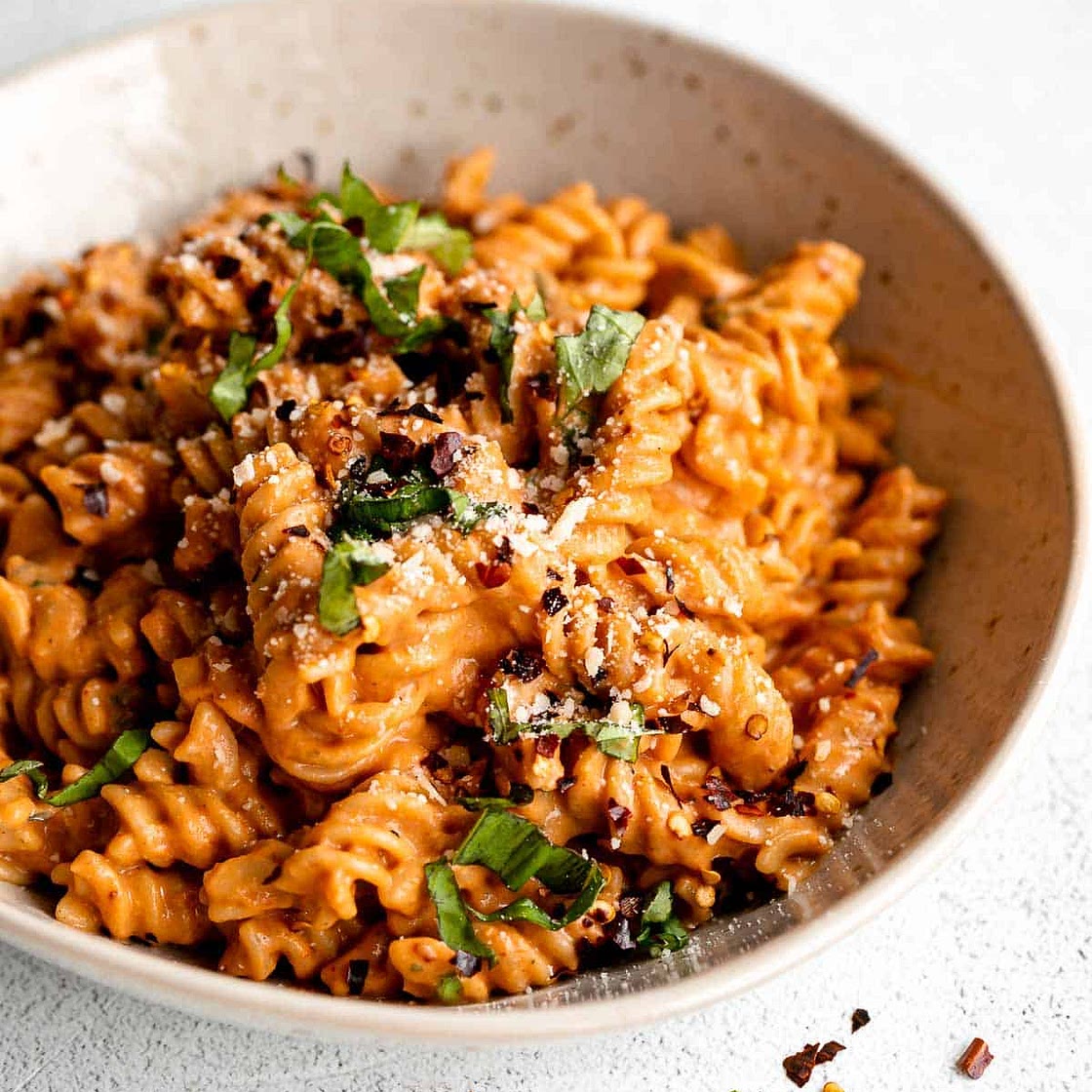 Tomato Basil Tofu Pasta
