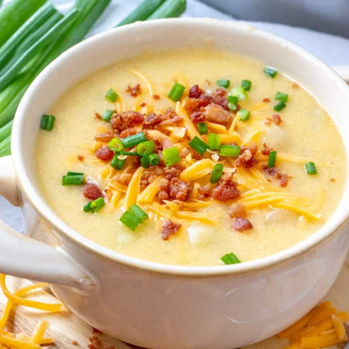Instant Pot Loaded Potato Soup (with a slow cooker version)