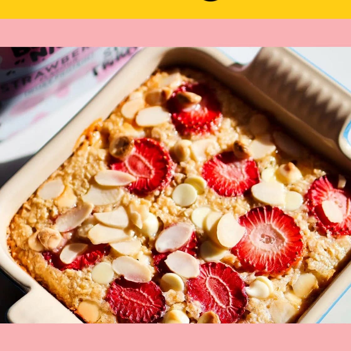 High protein strawberry shortcake baked oats 