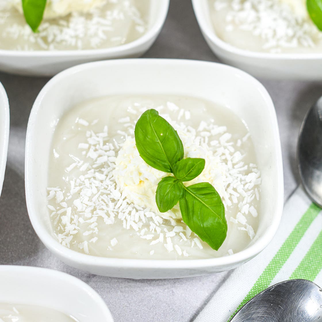 Basil Coconut Pudding Recipe