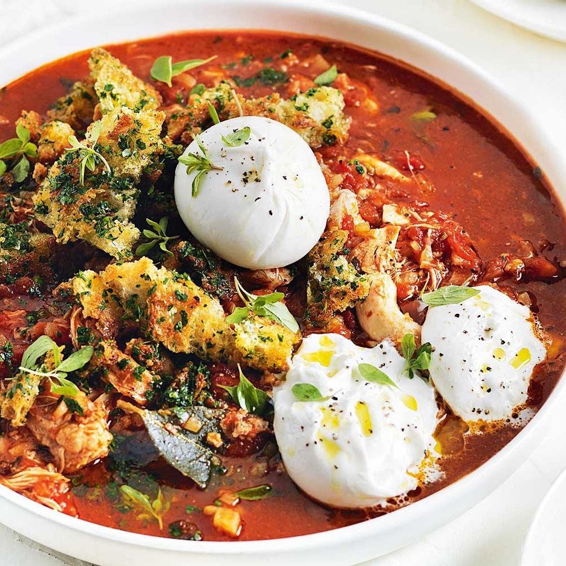 Warm up with this chicken parmigiana soup