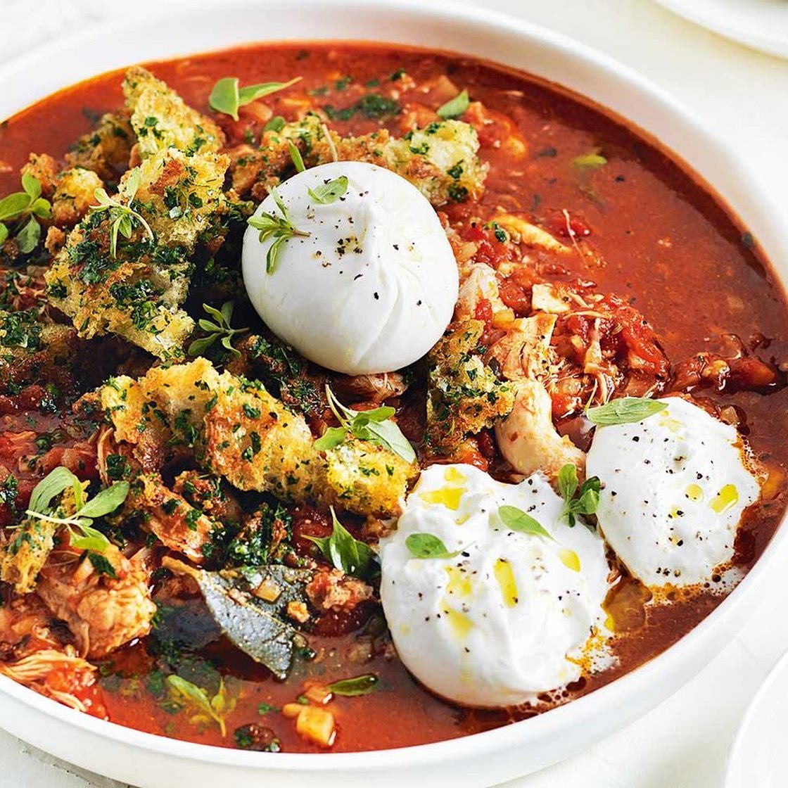 Warm up with this chicken parmigiana soup